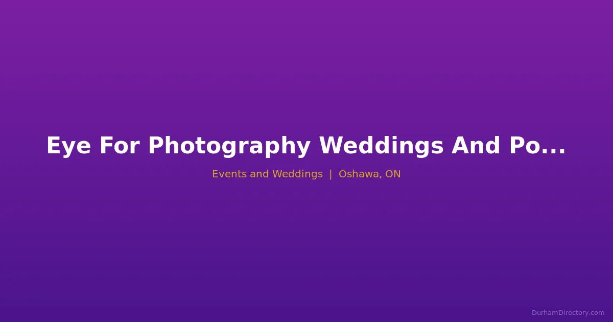 Eye For Photography Weddings And Portraits- Osha wa Featured image