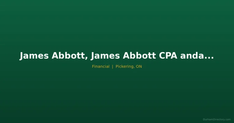 James Abbott, James Abbott CPA & Associates - Financial in Pickering